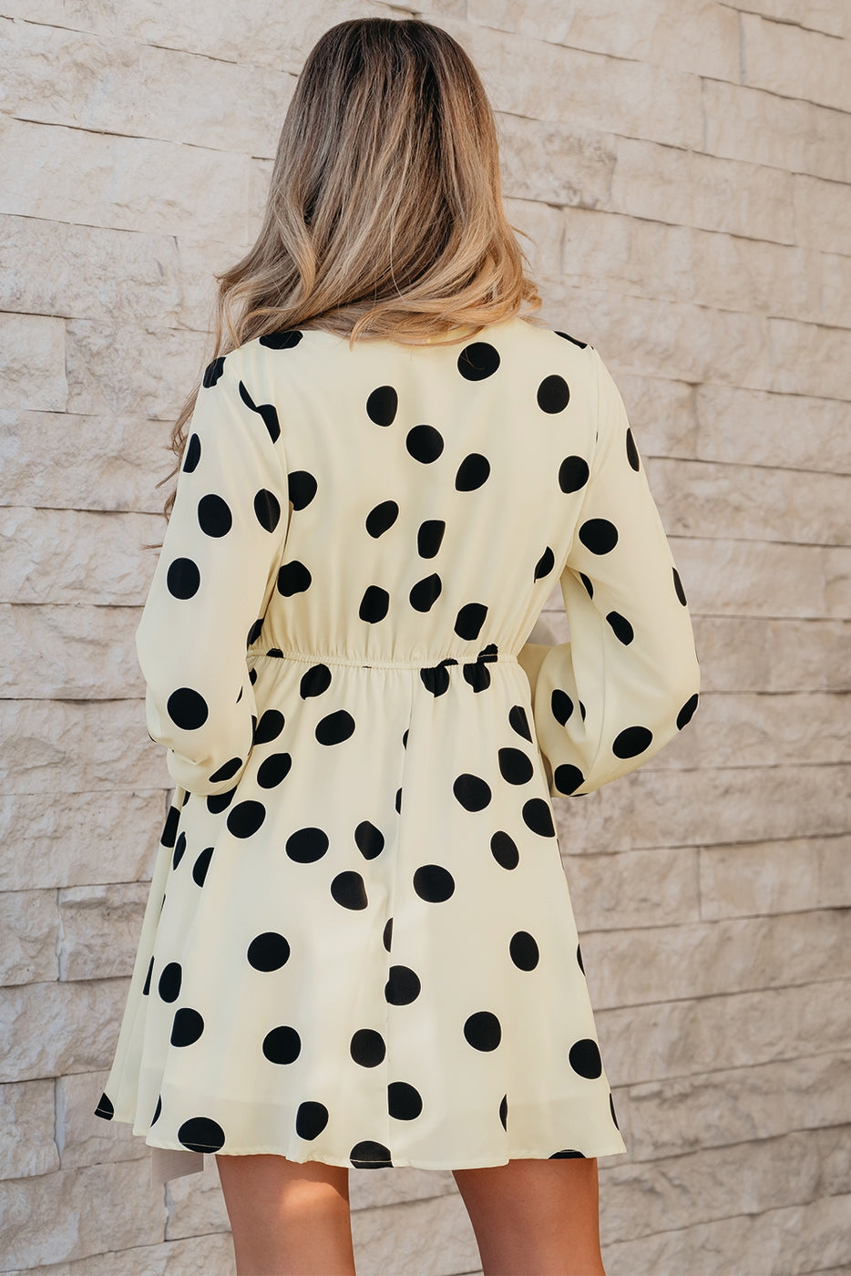 Polka Dot Puff Sleeve Dress