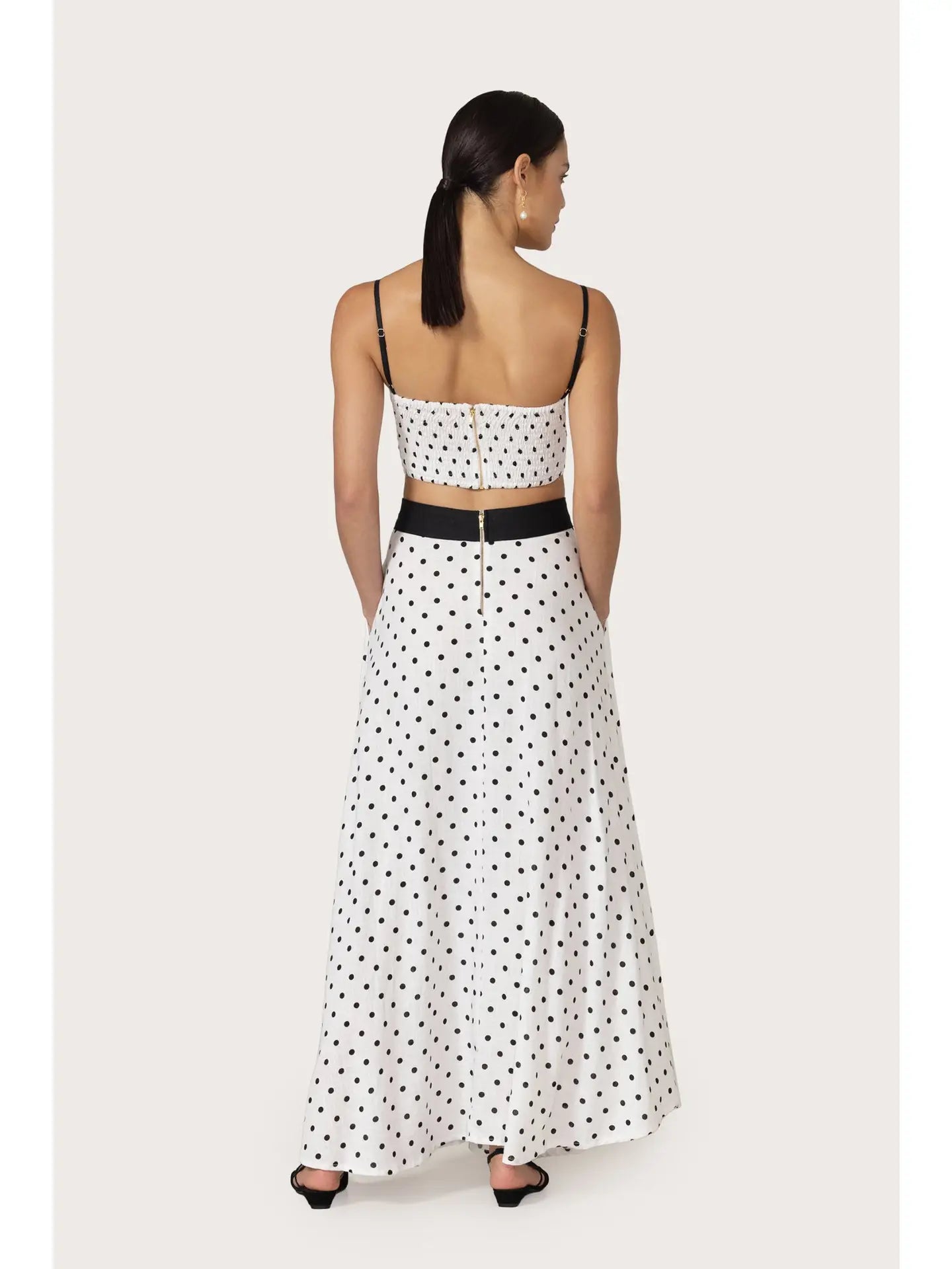 Talia Linen Pintuck Top in Margot Spot