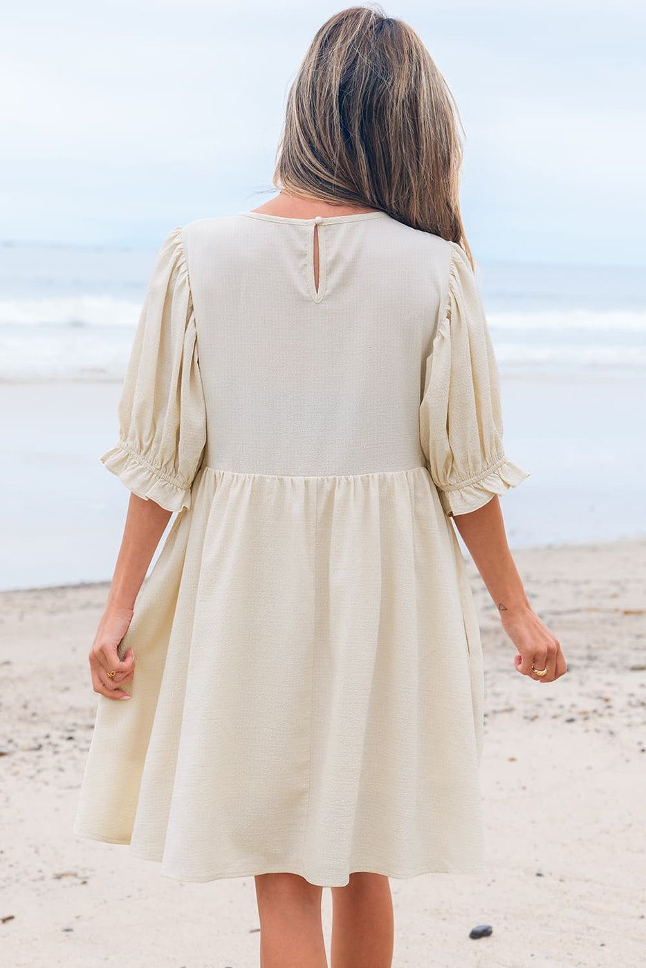 Ruffle Puff Sleeve Dress