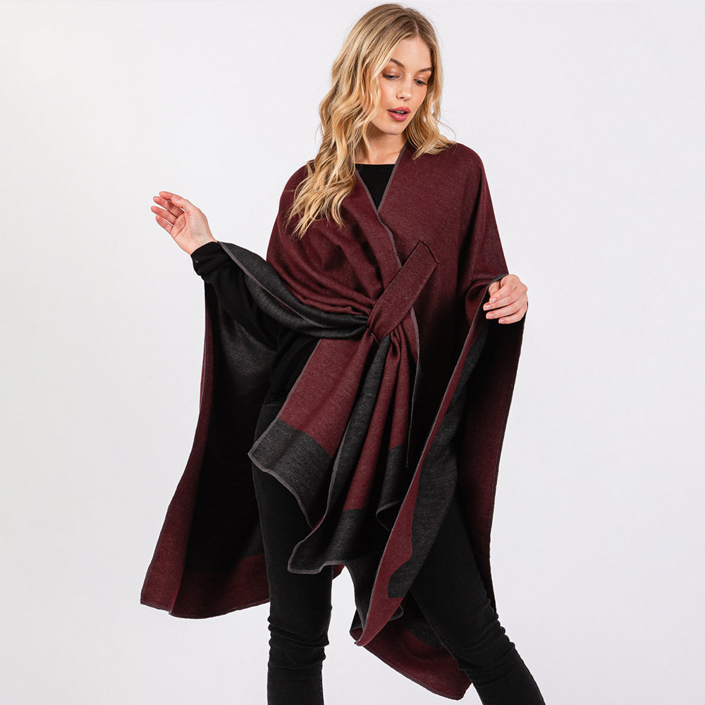Two Tone Ruana Poncho