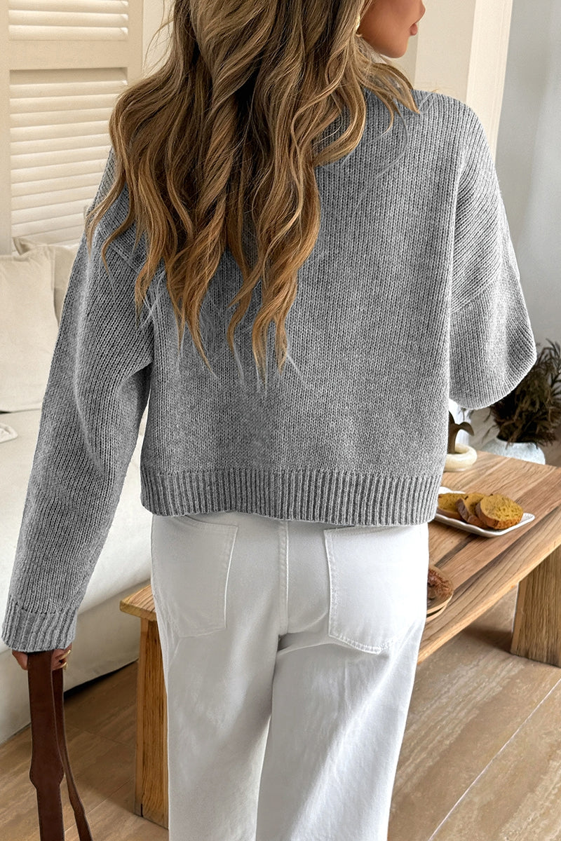 Textured Knit Jacket in Gray