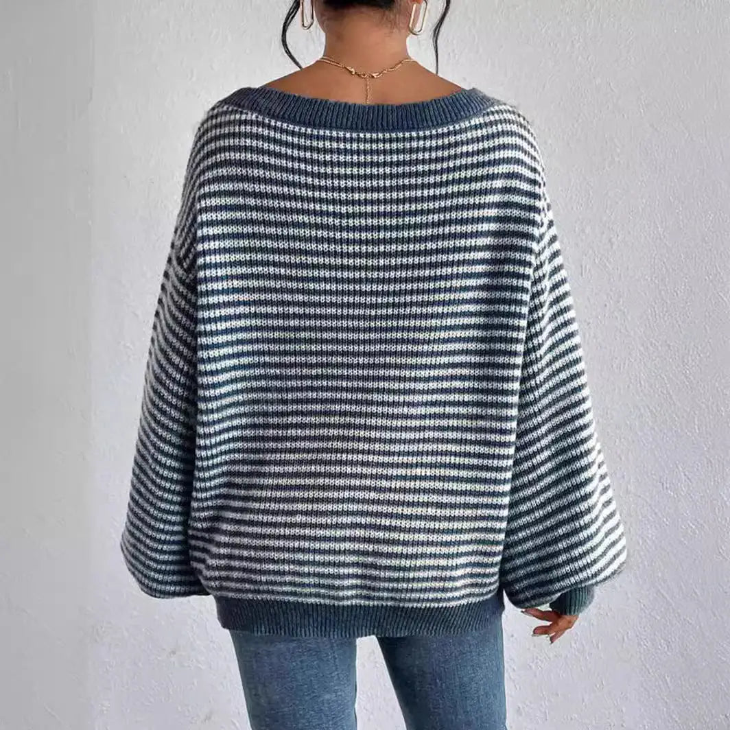 Striped Off-Shoulder Sweater