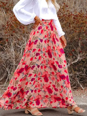 Elegant Floral Maxi Skirt