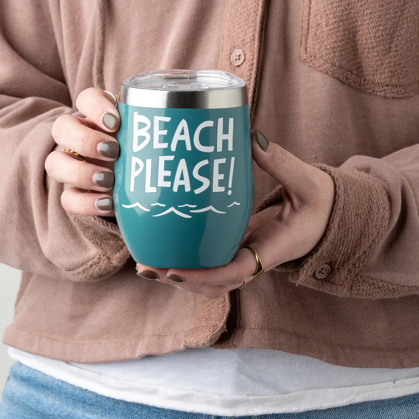 Beach Please wine tumbler