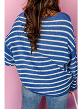 Load image into Gallery viewer, Drop Shoulder Striped Sweater