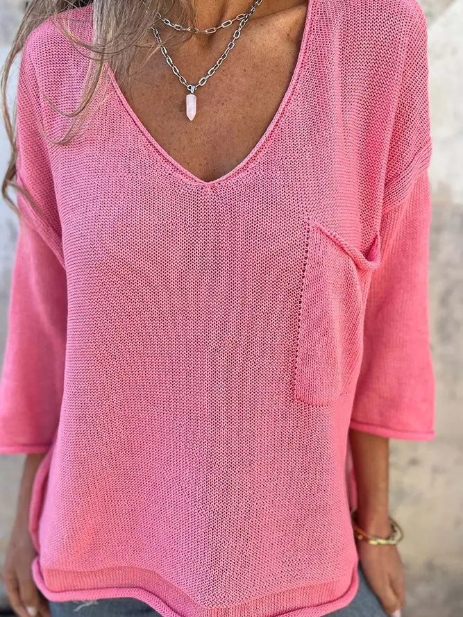 V Neck Pocket Top