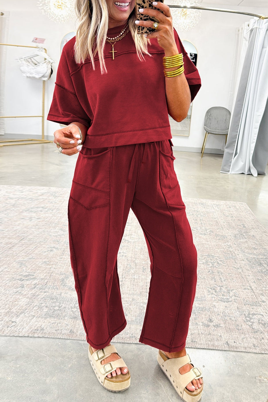 Drop Shoulder Boxy Tee & Pant Set