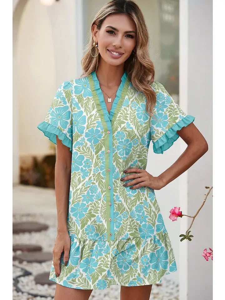 Botanical Floral Print Dress