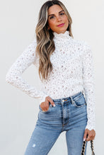 Load image into Gallery viewer, Flower Lace Mock Neck Top