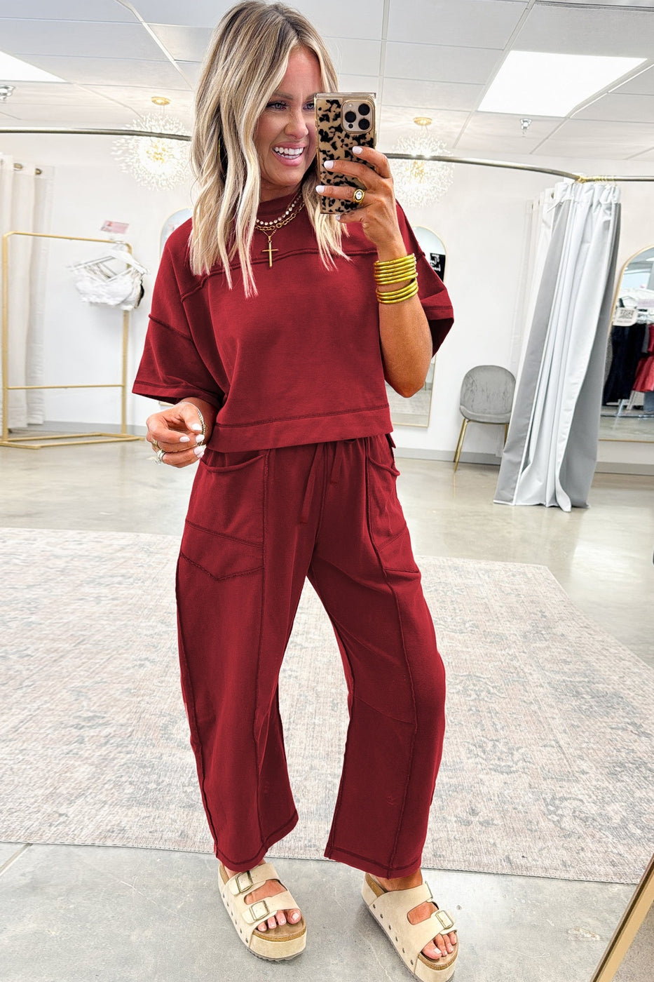 Drop Shoulder Boxy Tee & Pant Set