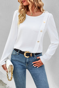 White Blouse with Button Detailing
