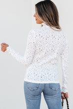 Load image into Gallery viewer, Flower Lace Mock Neck Top