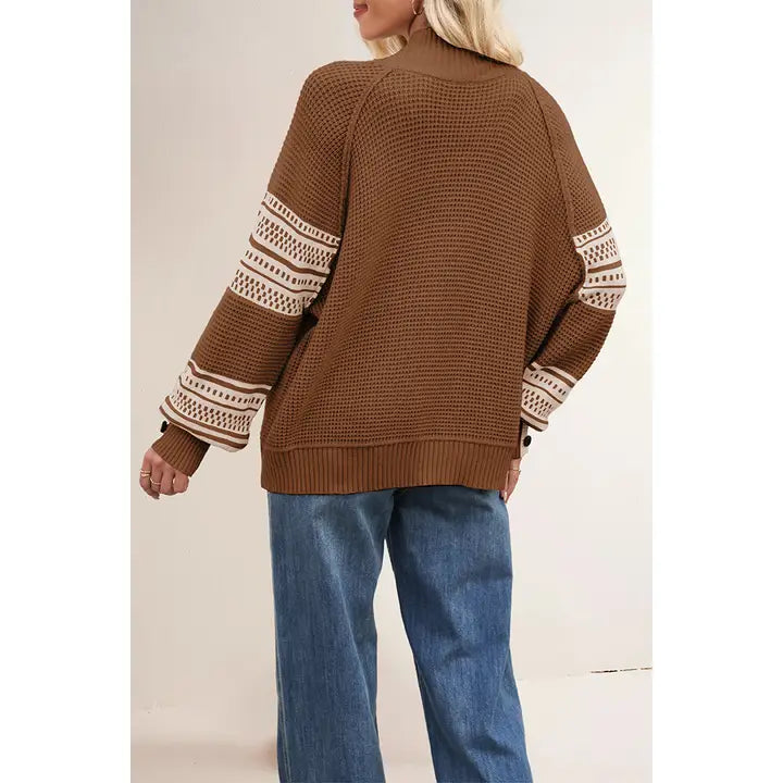 Fall Must-Have Colorblock Half-Turtleneck Sweater