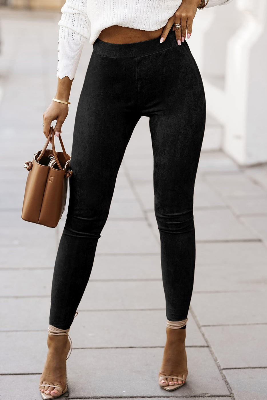 Faux Suede Leggings, Women's Boutique