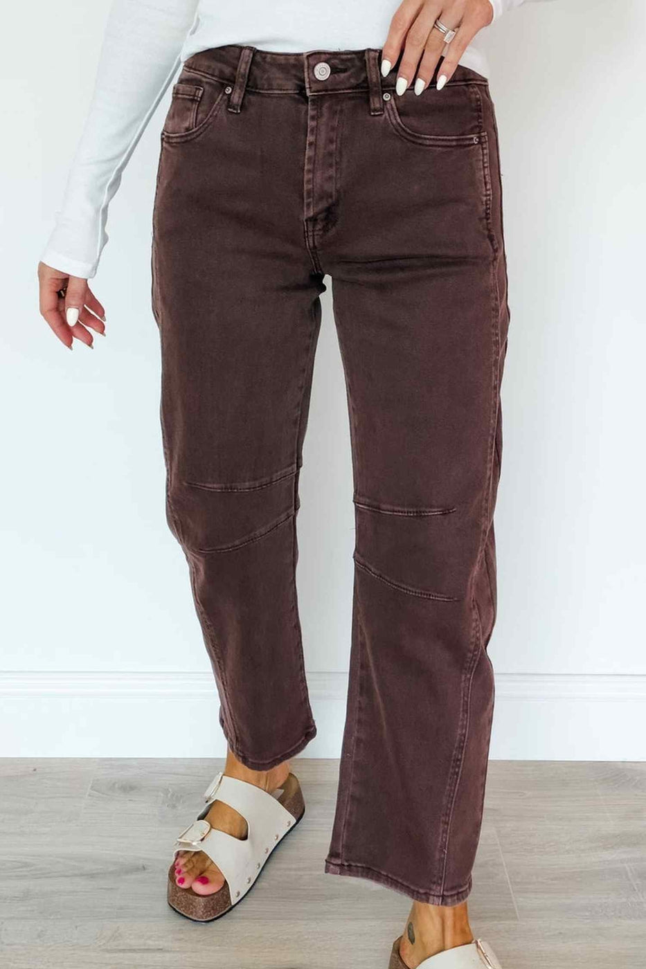 High Rise Paneled Detail Shift Jeans