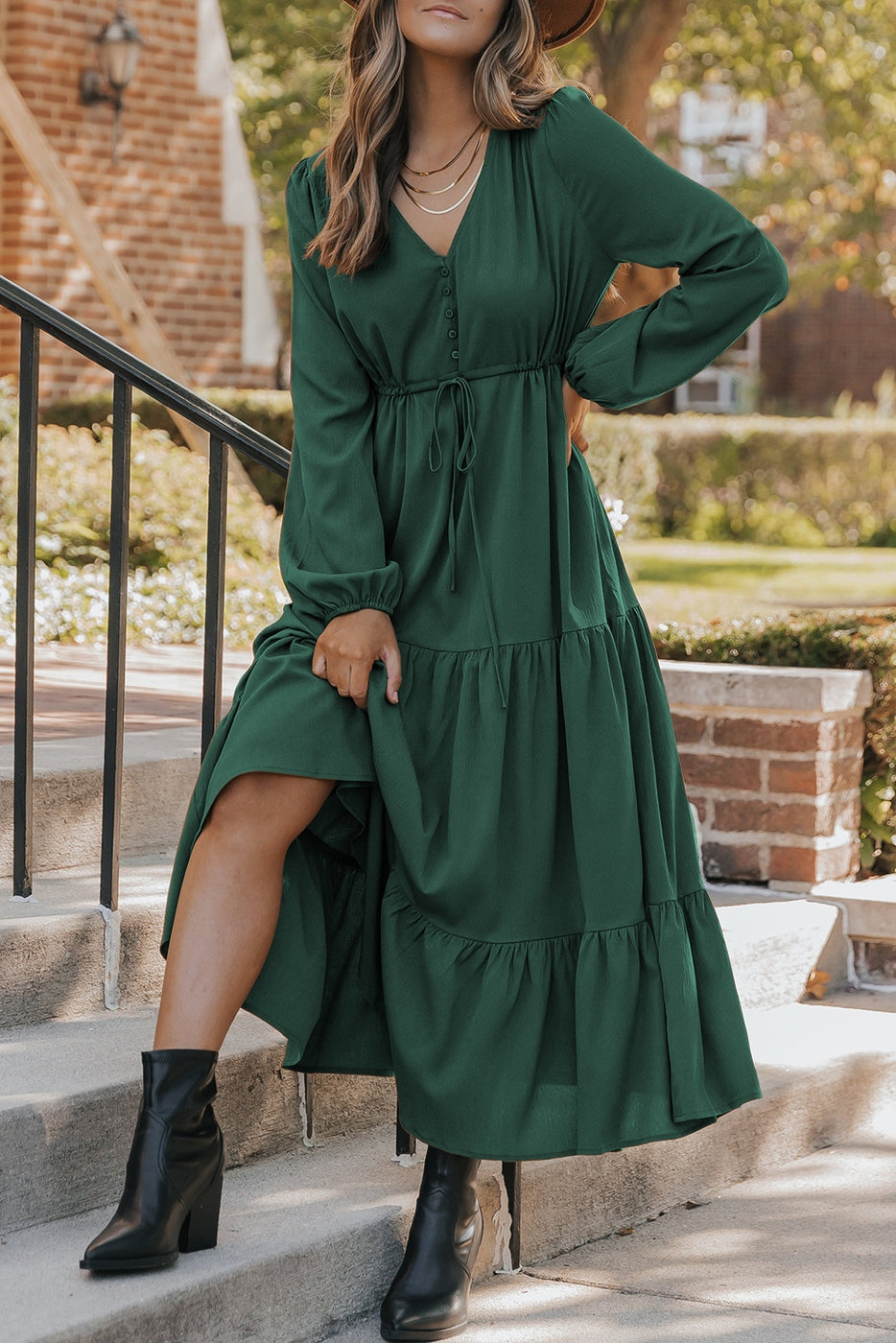 Long Sleeve Tiered Maxi Dress