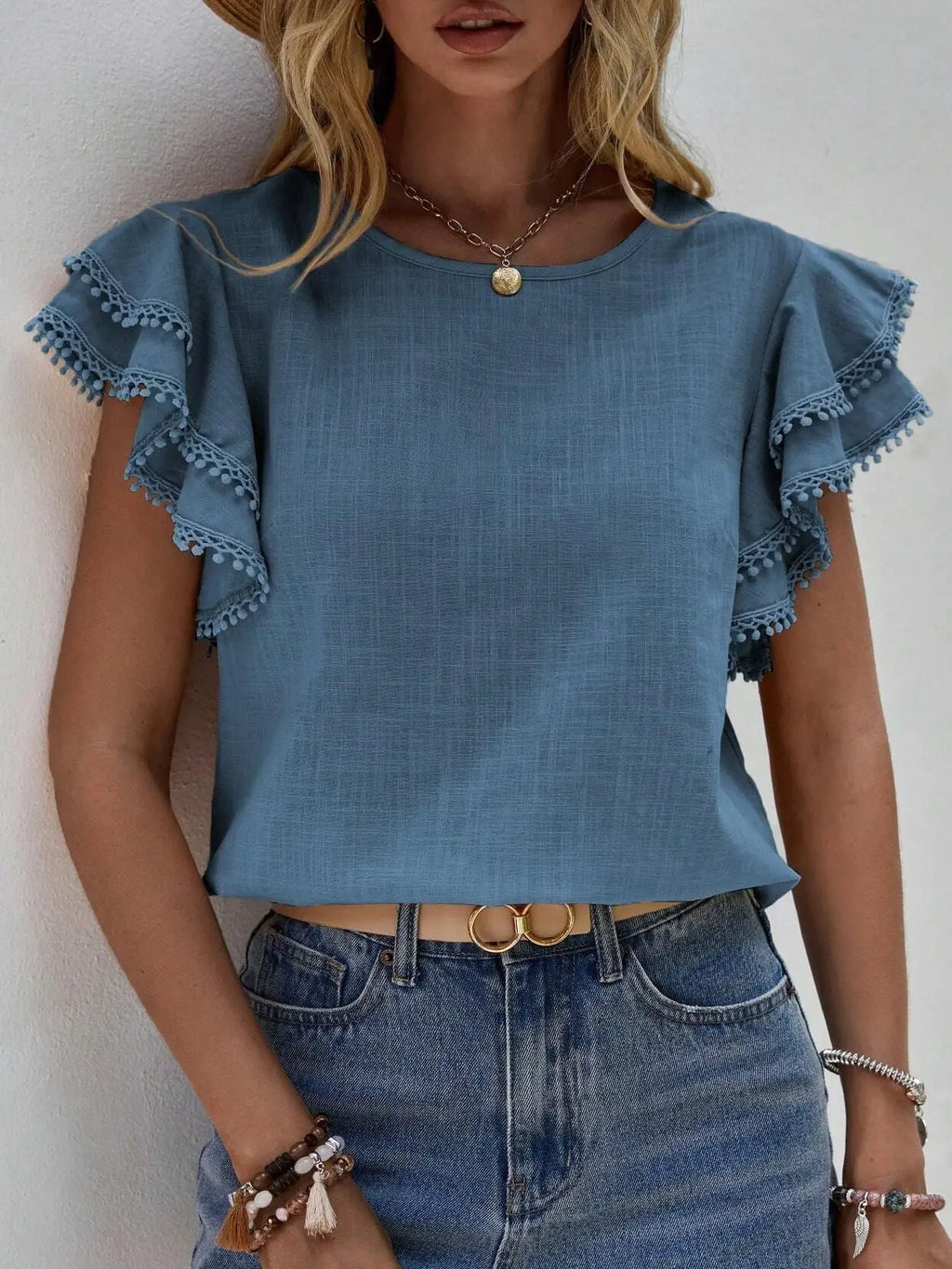 Ruffled Sleeve Blouse