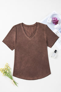 Criss Cross V Neck Casual Top