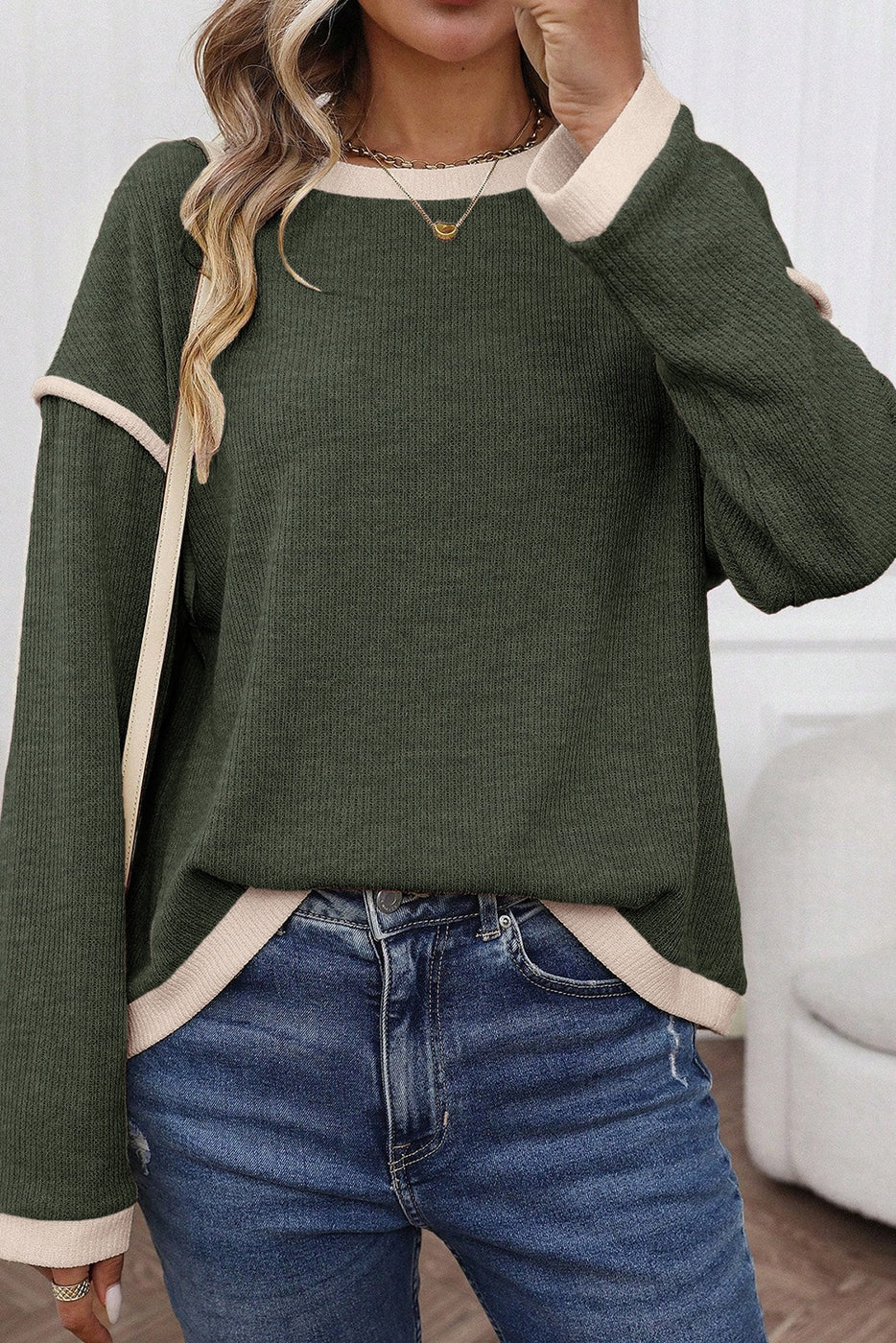 Knit Drop Shoulder Loose Top