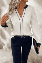 Load image into Gallery viewer, Textured V Neck Blouse