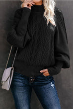 Load image into Gallery viewer, Black Cableknit Sweater