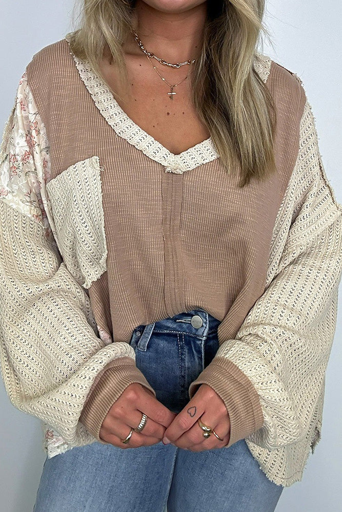 Floral Waffle Knit