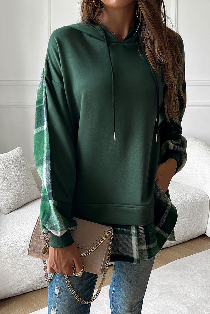 Plaid Hooded Sweatshirt