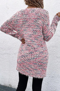 Abstract Color Block Knit Cardigan