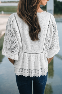 Lace Crochet Hollowed Scallop Hem