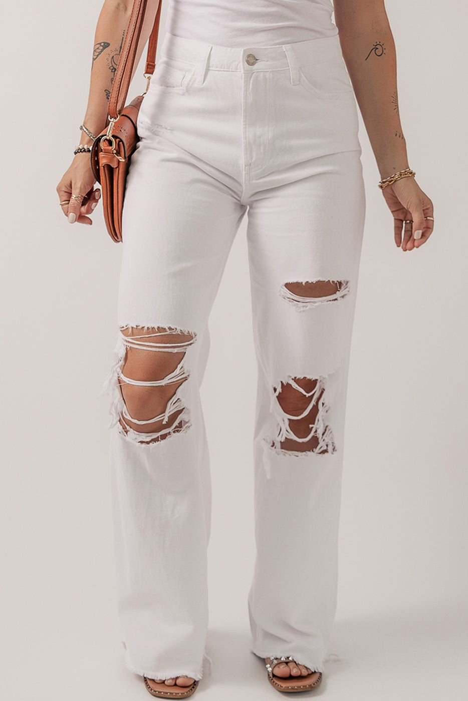 Distressed denim - white