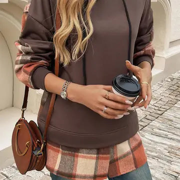 Plaid Hooded Sweatshirt