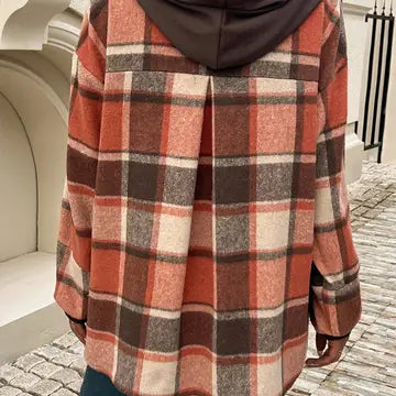 Plaid Hooded Sweatshirt