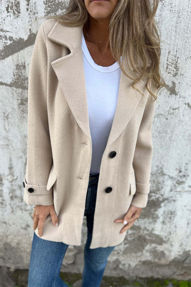 Lapel Button Up Coat