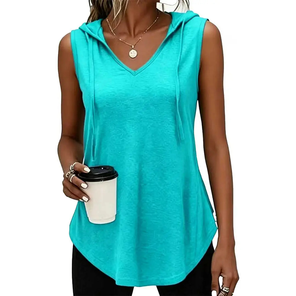 Sleeveless Hooded Top