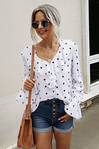 Polka Dot Ruffle Top