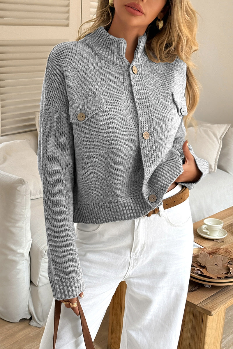 Textured Knit Jacket in Gray