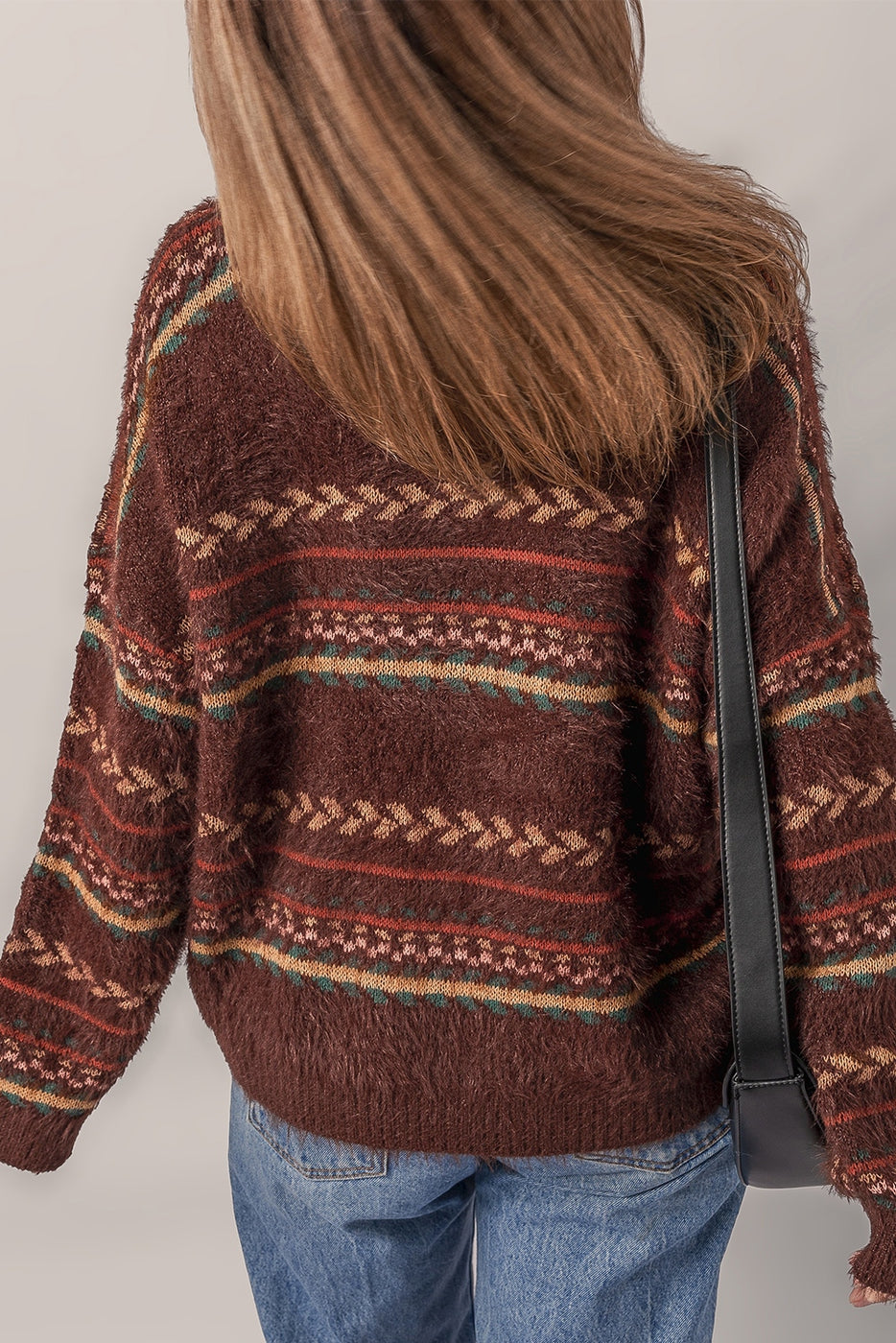 Mohair Knitted Drop Shoulder Sweater