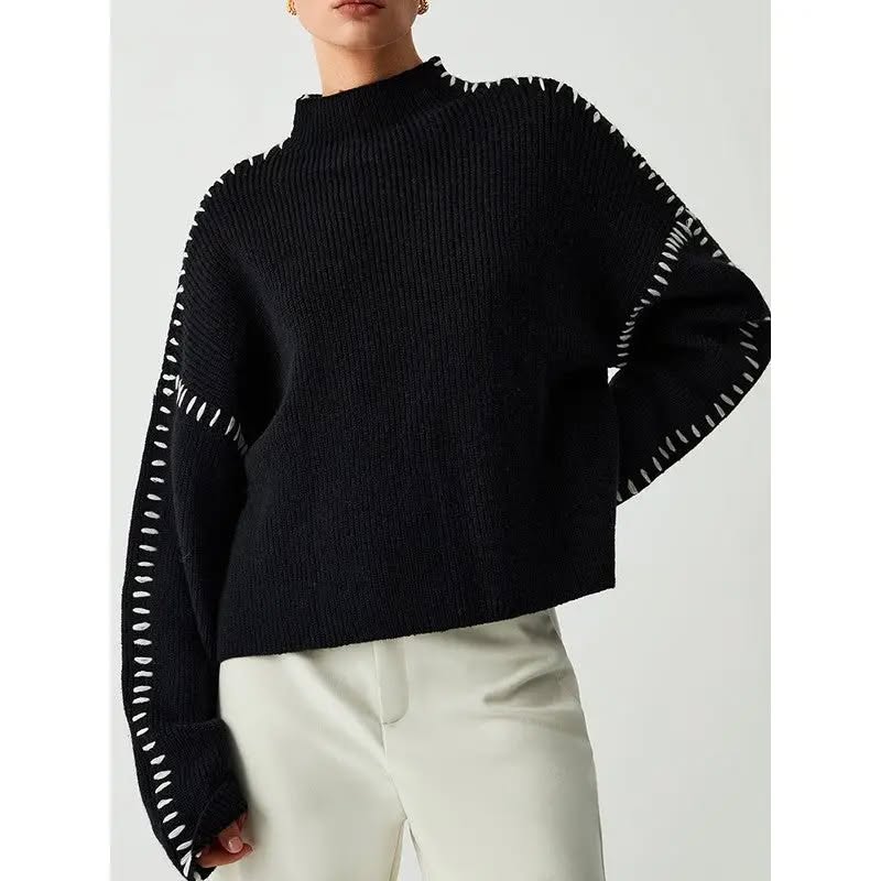 Parisian Round-Neck Knit Sweater