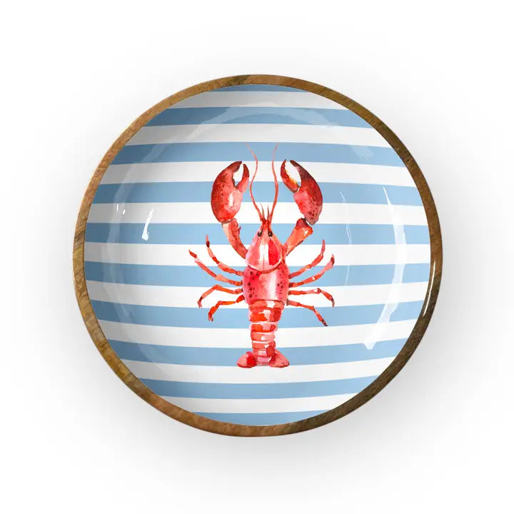 Lobster Stripe Shallow Bowl (10" Pack of 2)