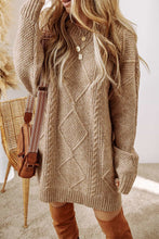 Load image into Gallery viewer, Cable Knit Loose Fit Sweater Dress