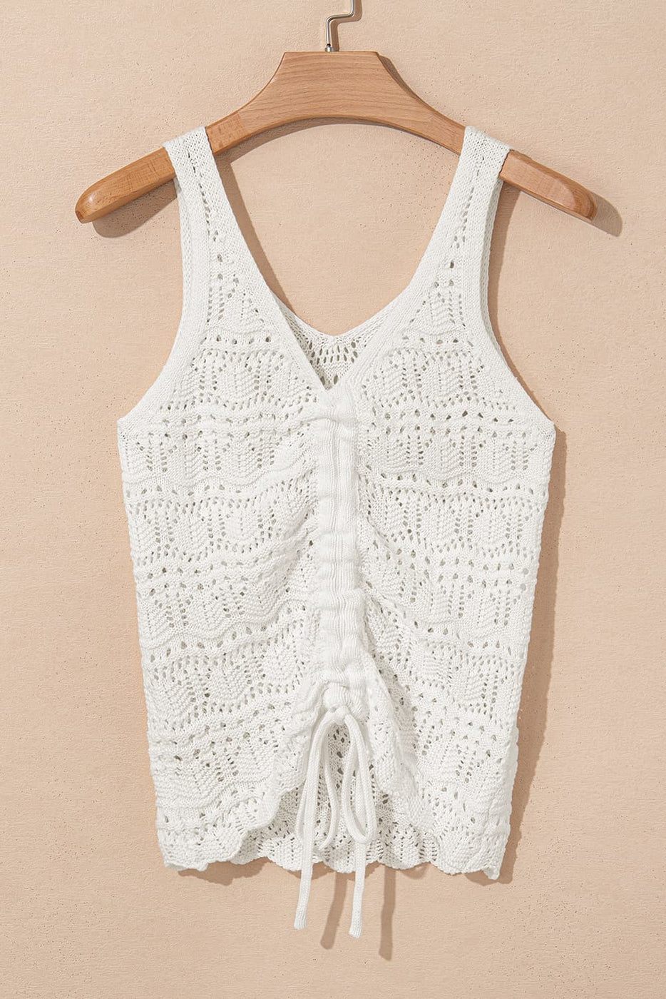 Hollowed Knit V Neck Sweater