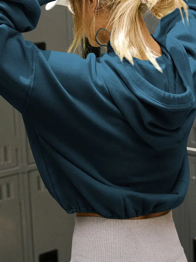 Zipper Down High Collar Oversize Hoodie