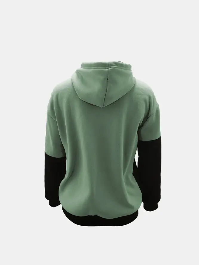 Colorblock Hoodie in Green & Black