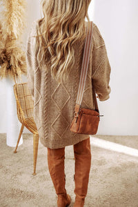 Cable Knit Loose Fit Sweater Dress