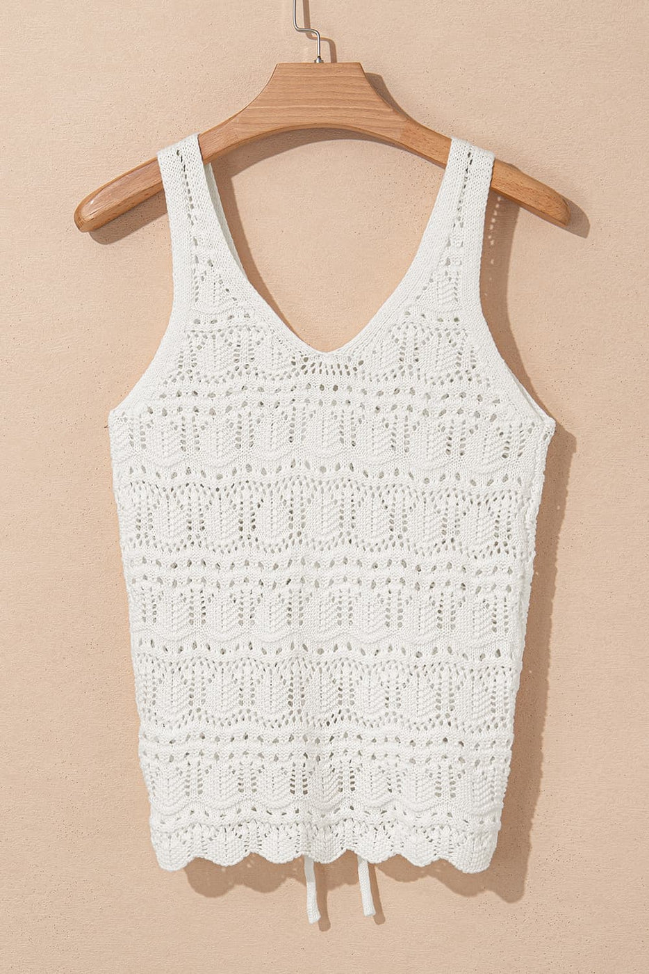 Hollowed Knit V Neck Sweater