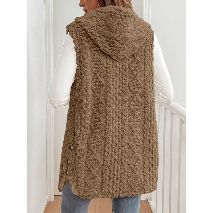Fall Fleece Hooded Layering Vest