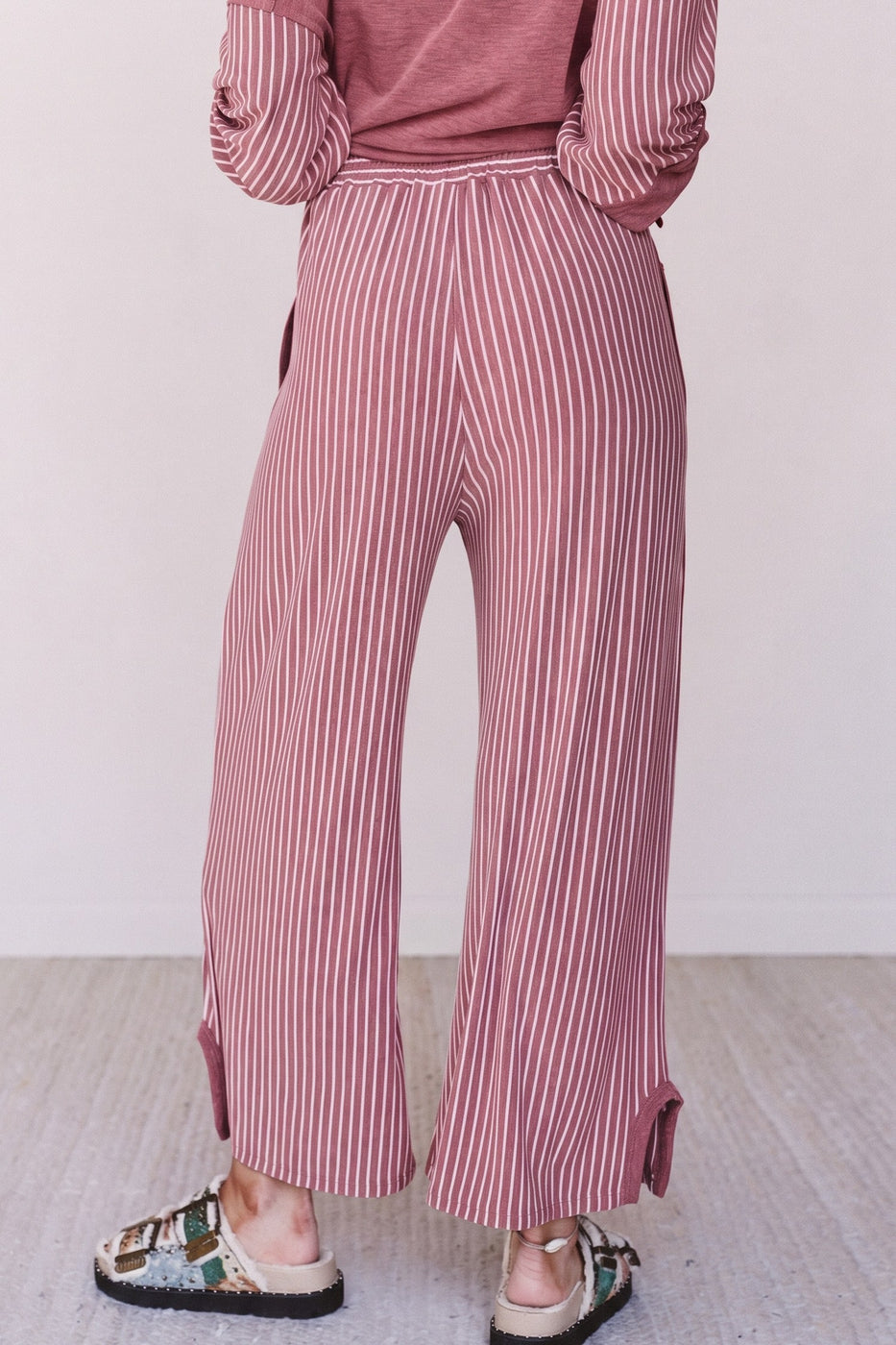 Raw Seam Patchwork Long Sleeve Top Pocket Casual Pants