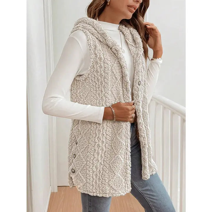 Fall Fleece Hooded Layering Vest