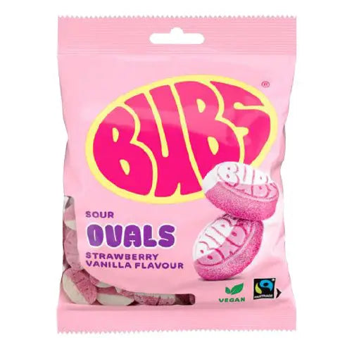 CANDY - Bubs Sour Ovals Strawberry Vanilla
