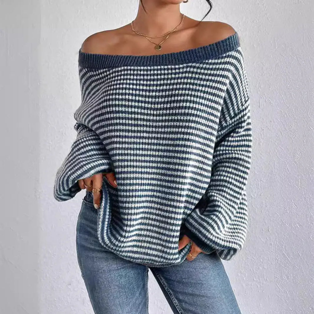 Striped Off-Shoulder Sweater